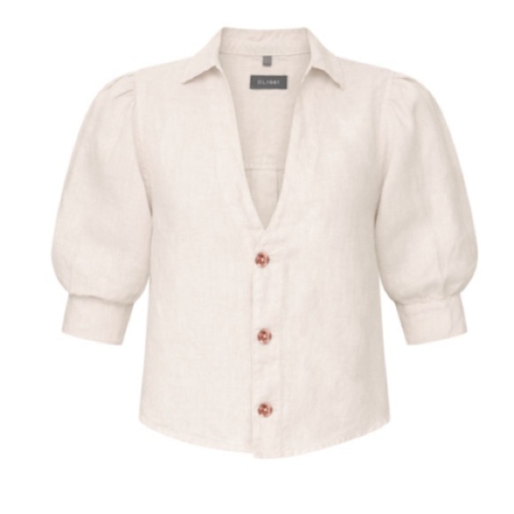 DL1961 | Candice Blouse | Color is Bellini 100% Linen, NWT - Picture 2 of 13